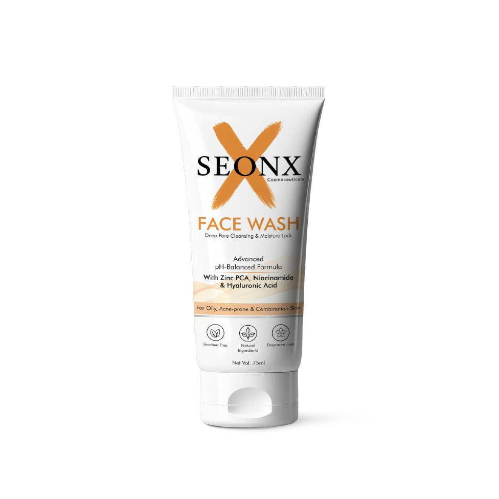 Face Wash 75ml | pH Balanced Facial Cleanser with Zinc PCA, Niacinamide & Hyaluronic Acid | Deep Cleansing Face Wash for Oily, Acne-Prone & Combination Skin